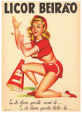 Metal Plaque - Pin Up Licor Beirão