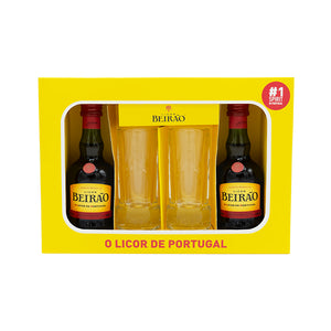 Estojo 2 Miniaturas Licor Beirão + 2 Copos de Shot